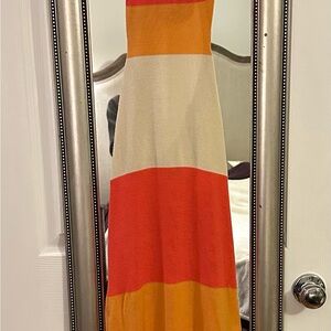 Mahina Vibrant Striped Cut-Out Maxi Dress
